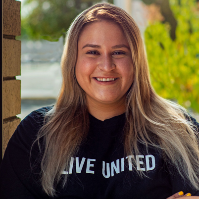 Portrait of Karina Perez wearing a Live United shirt